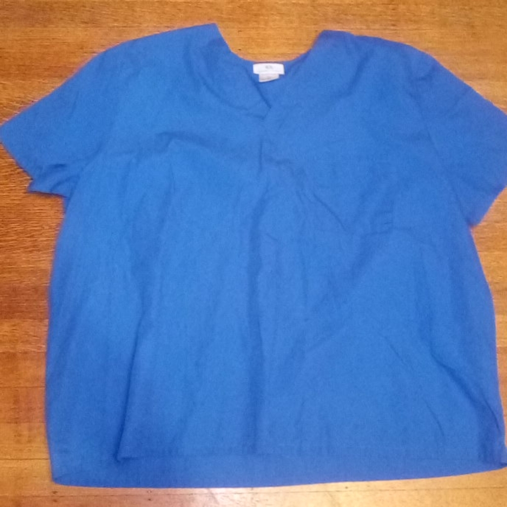 unisex scrub top by Unisex Scrubs blue 2XL